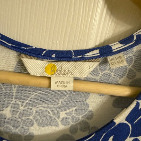 Boden Blue and White Floral Midi Knit Dress - Picture 6 of 9